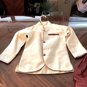 Cream and red boys size 3 Indian outfit brand new